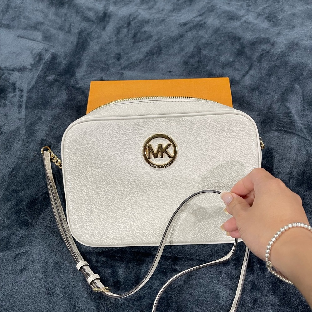 White MK crossbody bag